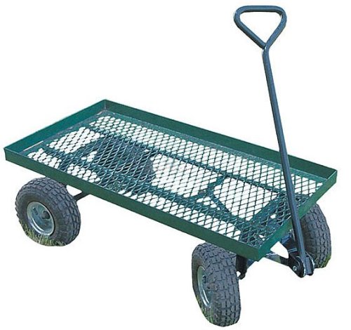HDC 350 lb. Load Capacity Flatbed Garden Wagon with 10-Inch  Pneumatic Tires #04417