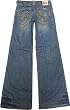 RED PEPPER 7089 Size 26 Women's Wid Leg Jeans Embroidery Embroidered Distressed