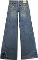 RED PEPPER 7089 Size 26 Women's Wid Leg Jeans Embroidery Embroidered Distressed
