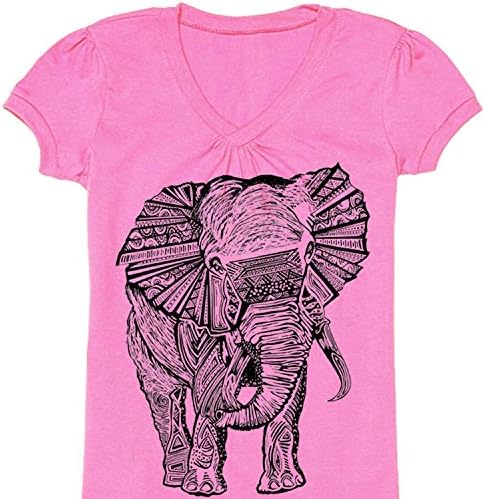Elephant shirt v-neck girls youth tee (large)