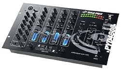 Pyle-Pro PYD4808 19'' Rack Mount 4 Channel Professional Mixer with 3-Band EQ Controls and Echo Effects