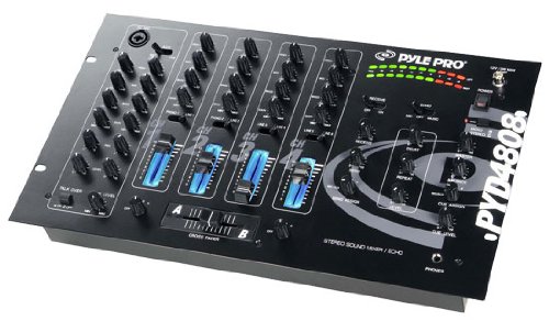 Pyle Pro PYD4808 4-Channel Mixer with 3-Band EQ Controls