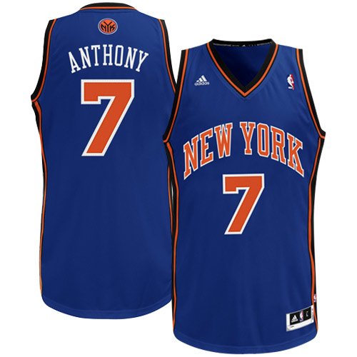 NBA adidas Carmelo Anthony New York Knicks Youth Revolution 30 Twill Replica Jersey - Royal Blue (Medium)