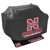 Mr. Bar B Q NCAA Grill Cover and Grill Mat Set, University of Nebraska Cornhuskers