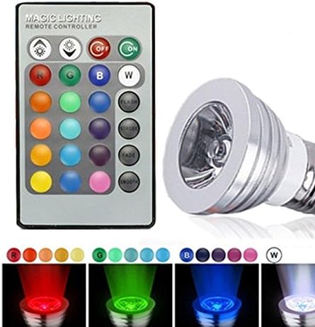 Vstorm Remote Control 16 Color LED Spotlight Bulb 3W E27 Socket Type Lifespan 25000 Hours