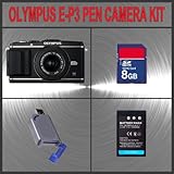 Olympus E-P3 PEN Digital Camera with 14-42mm Lens (Black) + Huge Accessorie ....