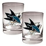 San Jose Sharks NHL 2pc Rocks Glass Set - Primary Logo