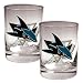 San Jose Sharks NHL 2pc Rocks Glass Set - Primary Logo