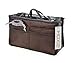 HOXIS Purse Organizer Insert Handbag Organzier Bag in Bag .(Brown)