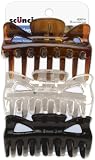 Scunci Effortless Beauty Basic Jaw Clips,9 Cm, 3-Count