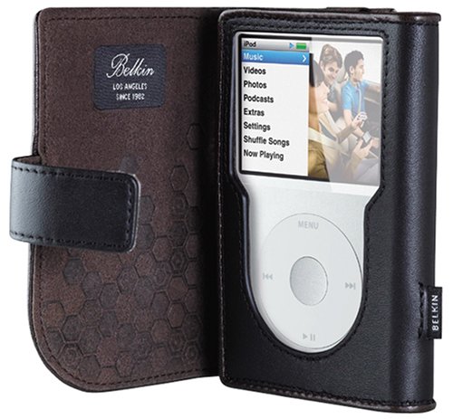 Belkin Leather Folio Case for iPod classic 6G (Black/Chocolate Brown)