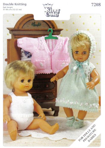 King Cole Dolls Clothes and Premature Babies Outfits Knitting Pattern: Dress, Bonnet, Shoes, Vest, Panties, Cardigan (To fit doll 12"-14" 15"-18" 19"-22" - 31cm-56cm) King Cole Dolls Clothes and Premature Babies Outfits Knitting Pattern: Dress, Bonnet, Shoes, Vest, Panties, Cardigan (To fit doll 12"-14" 15"-18" 19"-22" - 31cm-56cm)