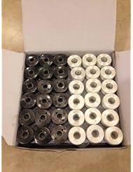 Art and Craft Supply: 144 Black/White Prewound Bobbins for Brother Embroidery Machine Size A (156) - Embroidex