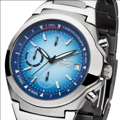 FIREFOX Edelstahl Herrenuhr Chronograph CLASSIC FFS06-103 blau