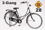 Hollandrad, 28 Zoll, 3-Gang, schwarz, Damenrad, Omafiets, Damenfahrrad, Nagelneu & zum Toppreis Produktbild