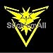 Stick'emAll Team Instinct (Yellow) Decal Sticker by (Pokemon GO Inspired)