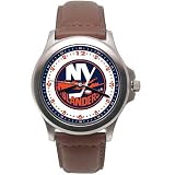 LogoArt New York Islanders Men's Leather Rookie Watch