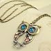 Vintage Style Beautiful Retro Bronze Owl Pendant Necklace