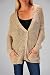 Bluebird Tan/Kaki Boy Friend Oversized Sweater V-Neck - One Size Fits Most, One Size