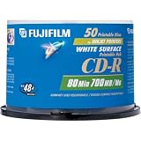 Fujifilm 50PK CD-R 700MB 48X WHT-INK JET  HUB PRINT SPINDLE (25307212)