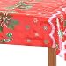 Vintage Poinsettia Oilcloth Table Cloth - Red (48 x 108) (Kitchen)
