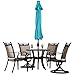 Abba Patio 9' Fade Resistant Sunbrella Fabric Aluminum Patio Umbrella with Auto Tilt and Crank, Alu. 8 Ribs, Blue
