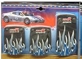 Universal Fit Fire Flame Racing Pedal - Manual Transmission Blue Flame with White Outline