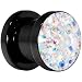 0 Gauge Aurora Ferido Crystal Black Acrylic Screw Fit Plug