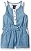Calvin Klein Baby-Girls Light Denim Romper with Crochet Lace Trim
