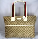 Gucci Travel Bag Diaper Bag Logo with Red Green Strap Handbag