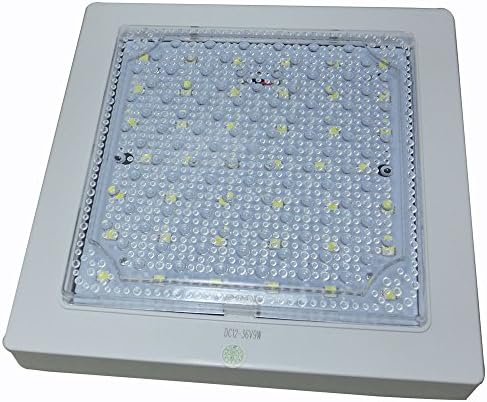 ELEDISON® (2-Pack) Ceiling Mounted 12V 24V 36V DC 9Watt Yacht Ceiling Light-Square Shape Touring Sedan Car Bulb Solar Ceiling Light-Pure White 6000K