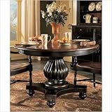 Round Dining Table w/ 1-20" leaf by Hooker Furniture - Black Finish with Ru ....