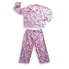 Bellepointe - Girls Long Sleeve Heart Pajamas, Pink