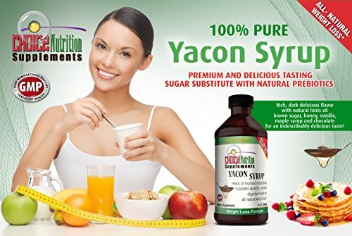 100% Pure Yacon Syrup - 8 oz, Premium and Delicious Tasting Sugar Substitute with Natural Prebiotics - FOS Fiber-Low Calorie, Low-Glycemic, Satisfaction Guaranteed