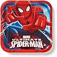 American Greetings Spider-Man 9" Square Plate (8-Pack), Party Supplies