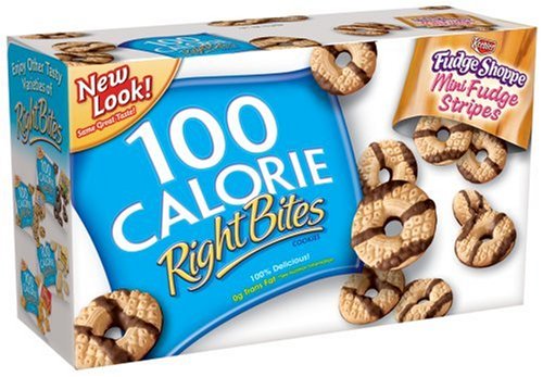 Keebler Right Bites Mini Fudge Stripes 100 Calorie Packs, 4.44-Ounce, 6-Count Boxes (Pack of 6)