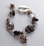 Brown and Black Botswana and Mixed Stone Bracelet