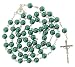 Green Faux Pearl Link Rosary Necklace - 24 in Necklace - 8mm Beads