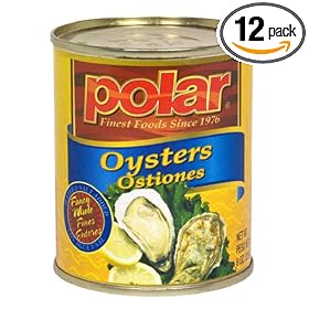 Polar Boiled Oysters, 8-Ounce Cans (Pack of 12)