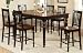 7pc Counter Height Dining Set Traditional Style in Black and Walnut