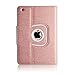 Thankscase Case Compatible with iPad 4th/3rd/2nd, Rotating Case Cover with Hand Strap and Wallet Case.(Rose Gold 2)