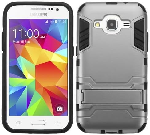 Galaxy Core Prime G360 / Galaxy Prevail LTE Case - Armatus Gear (TM) Slim Iron-Bear Hybrid Armor Case Dual Layer Shockproof Phone Cover For Galaxy Core Prime G360 / Galaxy Prevail LTE - Gray / Black