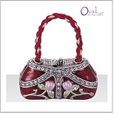 Jewelry Trinket Box with Crystal - Classic Purse Design