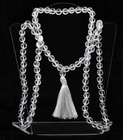 SD Enterprises Certified Original/Best Quality Rock Crystal Quartz(Sphatik)Mala 7Mm Diamond Cut Multicolor