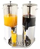 Portable extra compact Double Chilled Juice Dispenser with two 5 Litre containers, ideal for Breakfast Buffet Bars, Buffets and Cocktail Bars. No power source required.  from Sunnex
