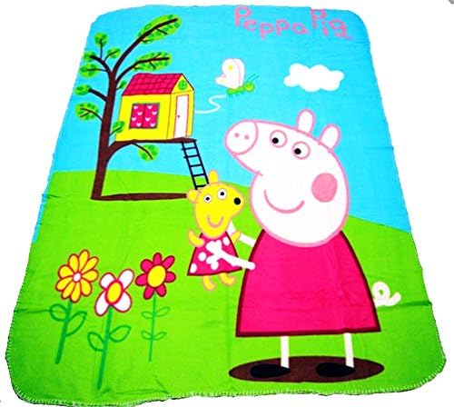 Fatacy Peppa Pig Playing Happily Throw Blanket 50" X 60" Polyester blanket