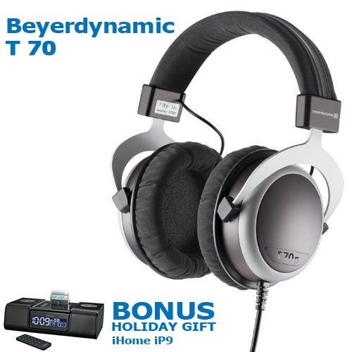 Beyerdynamic T 70 P Over-the-Ear Headphone + BONUS HOLIDAY GIFT iHome iP9 Speaker Dock with Clock Radio for iPod Touch and iPhone (Black) (Retails For $99.95) Beyerdynamic T 70 P Over-the-Ear Headphone + BONUS HOLIDAY GIFT iHome iP9 Speaker Dock with Clock Radio for iPod Touch and iPhone (Black) (Retails For $99.95)