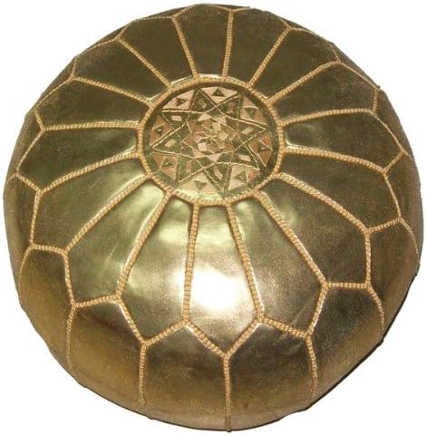 Leather Contemporary II Ottoman - Gold