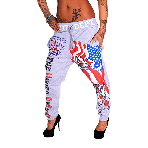 Damen lange Trainingshose | NYC (L-fällt größer aus, Grau NYC)