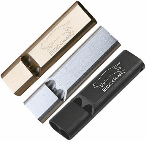 LING'S SHOP Outdoor Survival Whistle Dual Pipes High Pitch Super Loud lightweight Aluminum (Gold)